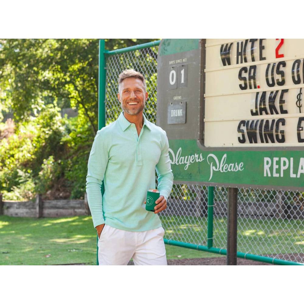 NEW CRIQUET men long sleeve range polo in mint - Picture 3 of 3